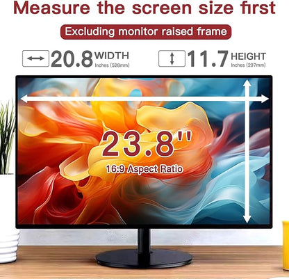 2 Pack 23.8 Inch Privacy Screen for Computer Monitor 16:9 Aspect Ratio, Eye Protection Anti Glare Computer Screen Cover, Removable Anti-Scratch Computer Screen Privacy Shield for 23.8'' Widescreen Monitor