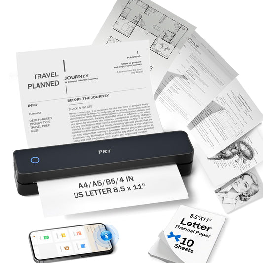 PRT Inkless Portable Printer for Travel, Wireless Thermal Printer, MT610