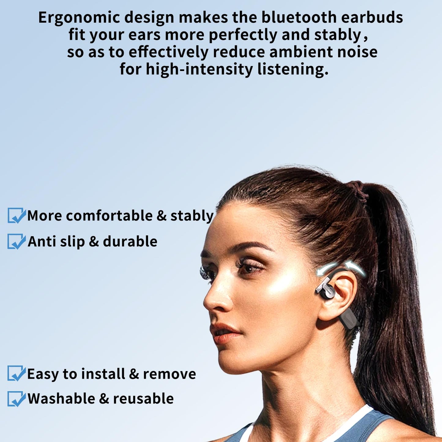 TSZYYM Earbud Tips Ear Bud Tips Soft Anti Slip Washable and Reusable Silicone Replacement Earbud Tips Fit Most in-Ear Earbuds(Inner Hole 3.8mm -5.1mm) 18pcs S M L