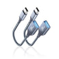 USB C to USB 3.0 Adapter 2 Pack, 10Gbps SuperSpeed - Thunderbolt3 OTG Cable Compatible with MacBook Pro/Air, iPhone 17 16 Pro Max, Samsung S25/S24/S23 (0.59ft, Silver)