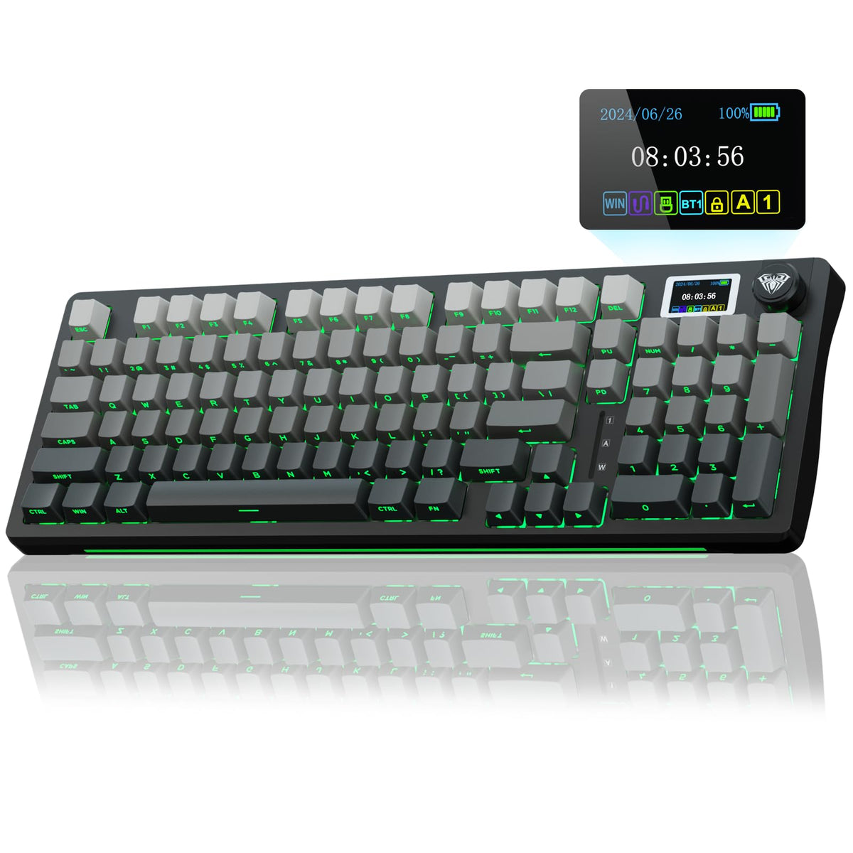 AULA S98 Pro Wireless Mechanical Gaming Keyboard with Screen, Knob, 96 Keys