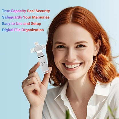 Photo-Storage-Stick 512GB Secure Auto Photo-Stick-Backup for All Device Picture-Saver-Flash-Drive Universal Photo & Video Backup Device Photo-Saver-Thumb-Drive iPhone-Backup-Memory iPad-Backup-Drive