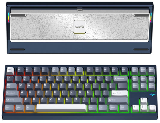 KEEBMONKEY WOBKEY Crush 80 Reboot CNC Aluminum 5-Second Quick-Release Triple-Mode Connectivity Mechanical Keyboard with Superior Acoustics (Pro Navy)