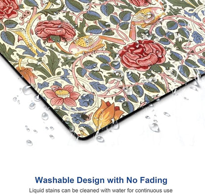 Mouse Pad, Floral Mouse Pad, Square Mouse Mat Waterproof Mousepad Non-Slip Rubber Base Mouse Pads for Office Laptop, William Morris Flowers