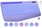 Wireless Keyboard, 7 Colored Backlits, Wrist Rest, Phone Holder-Purple