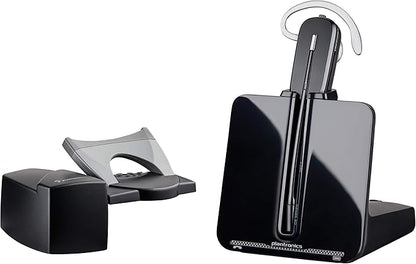 Plantronics - CS540 Wireless DECT Headset with Lifter (Poly) - Single Ear (Mono) Convertible (3 wearing styles) - Connects to Desk Phone - Noise Canceling Microphone