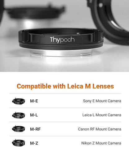 Thypoch M-Z Lens Mount Adapter Auto-Lock, Compatible with Leica M Lens to Nikon Z Camera Z5 Z5II Z6 Z6II Z6III Z7 Z7ll Z8 Z9 ZF Z30 Z50 Z50II ZFC