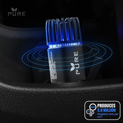 Car Air Purifier ARB Certified 3in1 Premium Stainless Steel Air Filter Ionizer w/Dual USB Ports - Eliminate Allergens Odor Smell, Smoke, Pets, Pollen Mold Bacteria w/Anti-Microbial Deodorizer