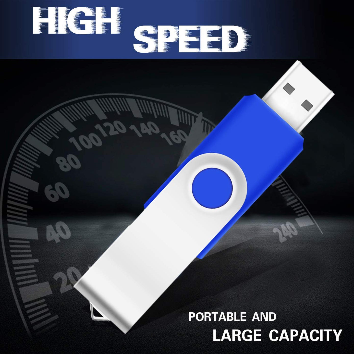 256MB Bulk Flash Drive 100 Pack EASTBULL FAT32 USB 2.0 Drive Pack (Blue)