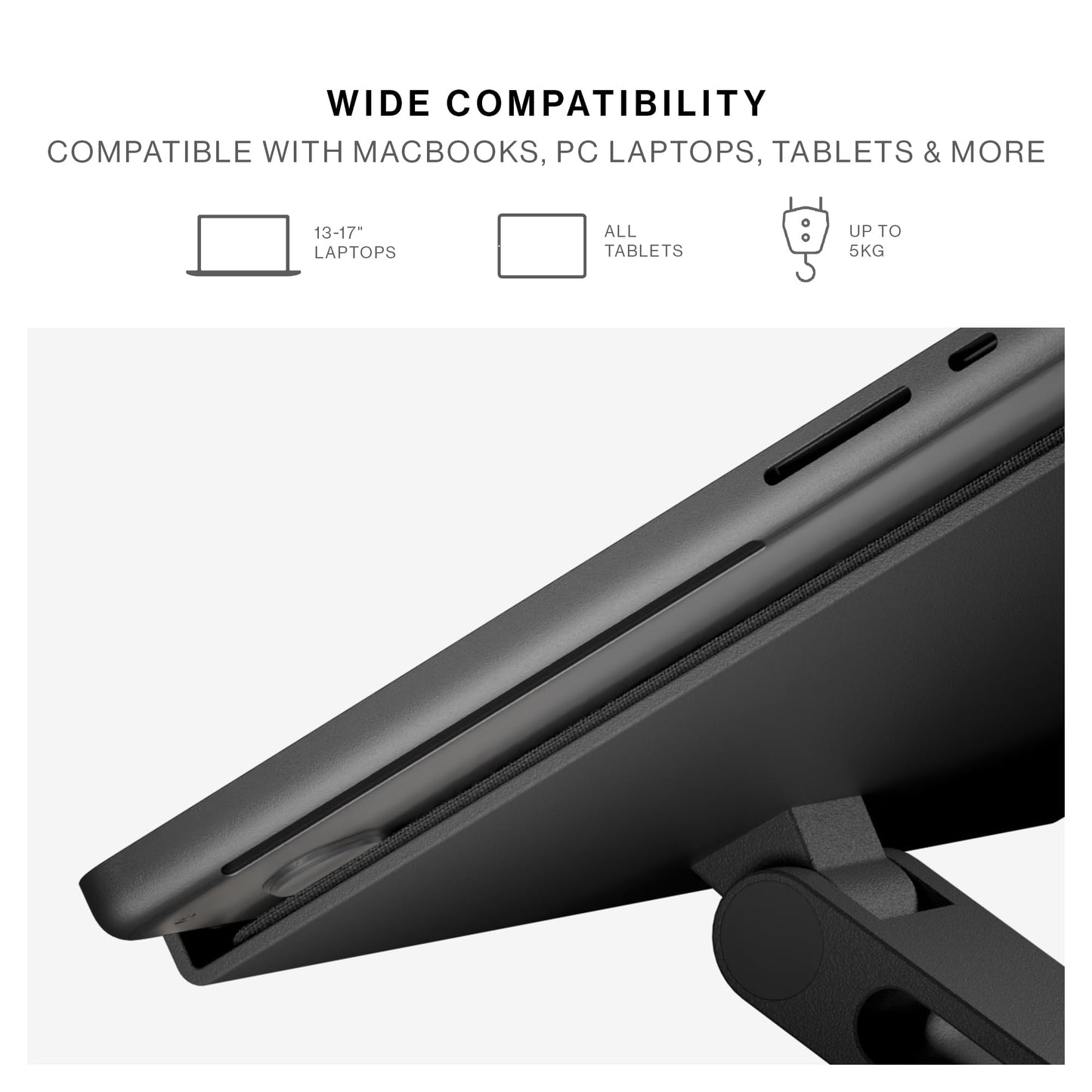 Native Union Desk Laptop Stand – Height Adjustable Ergonomic Computer Stand – Compatible with MacBook Air/Pro, iPad, Dell, HP, Lenovo, Microsoft Surface & Laptops & Tablets Up to 5kg (Sand Stone)