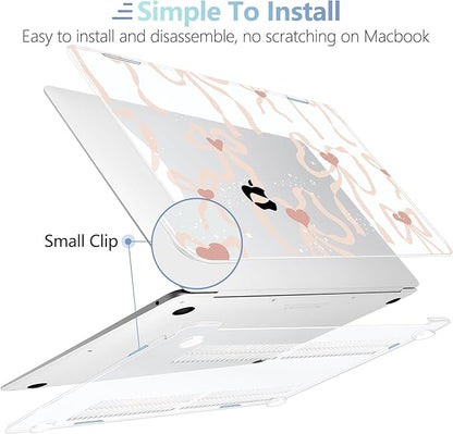 MEEgoodo for MacBook Air 13 inch Case 2021 2020 2019 2018 A2337 M1 A2179 A1932 with Touch ID, Plastic Hard Shell & Keyboard Cover Compatible with MacBook Air Case 13.3,Aesthetic Coquette Ribbon Bow