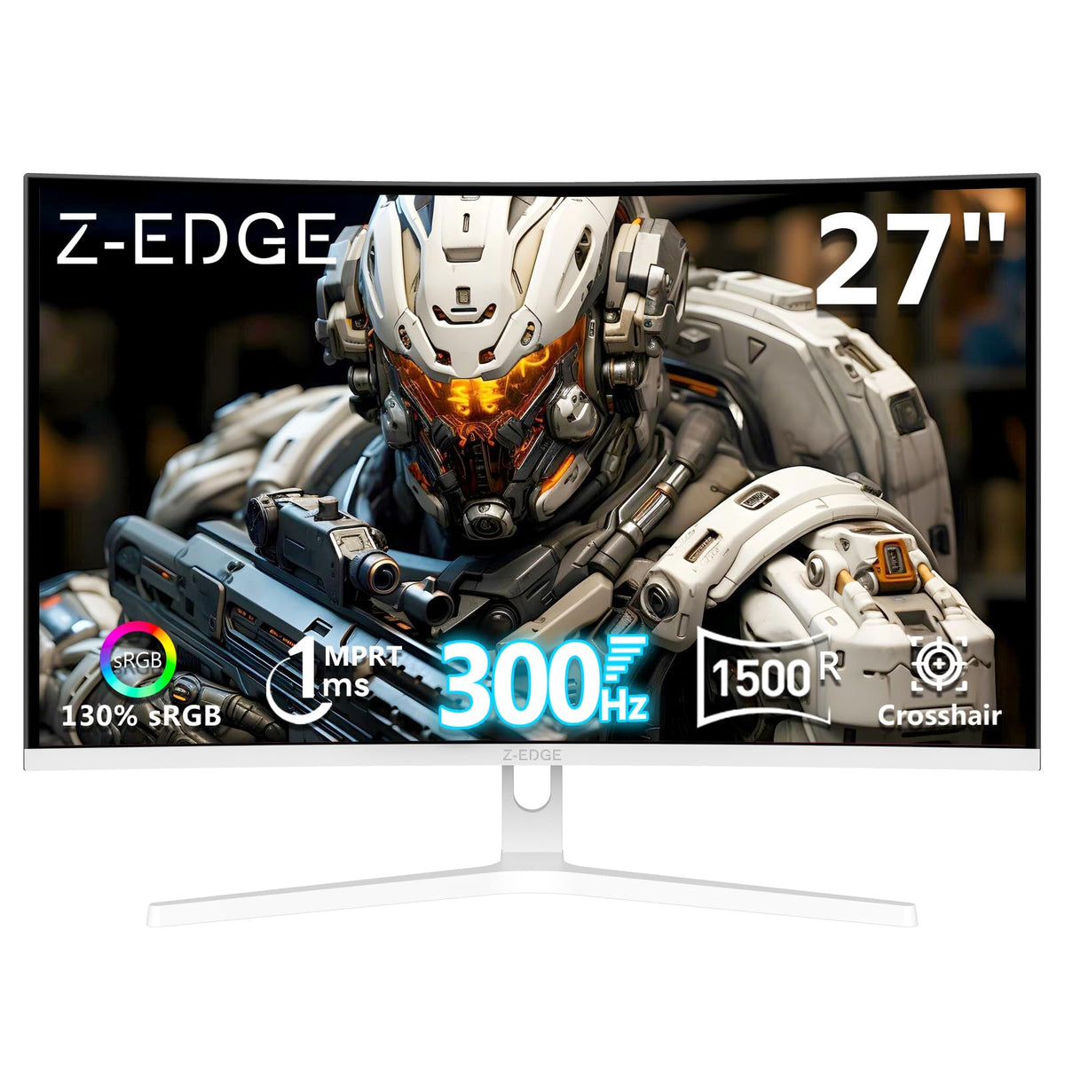 Z-Edge 27 inch Curved Gaming Monitor, 1080P 300Hz 240Hz High Refresh Rate