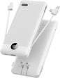 VRURC Portable Charger,Power Bank Built-in Cables and AC Wall Plug, USB C Portable Bank 10000mAh, Travel Essentials Phone Charger Compact External Battery Pack for Smart Phones, Tablets etc-White