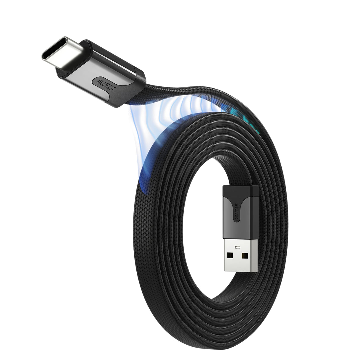 Statik MagStack Slim Pro USB C to C Flat Coil Magnetic Charging Cable, 100W