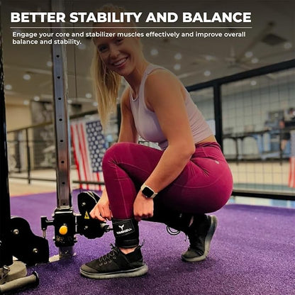 Ankle Straps for Cable Machines Women - Adjustable Gym Ankle Strap for Cable Machine, Neoprene Padded Cable Straps, Durable Leg Strap with Cable Cuff, Glute Kickback Ankle Strap with D Rings