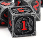 Haxtec Metal DND Dice Set, 7 Pcs Dragon Pattern Polyhedral Dice for RPG