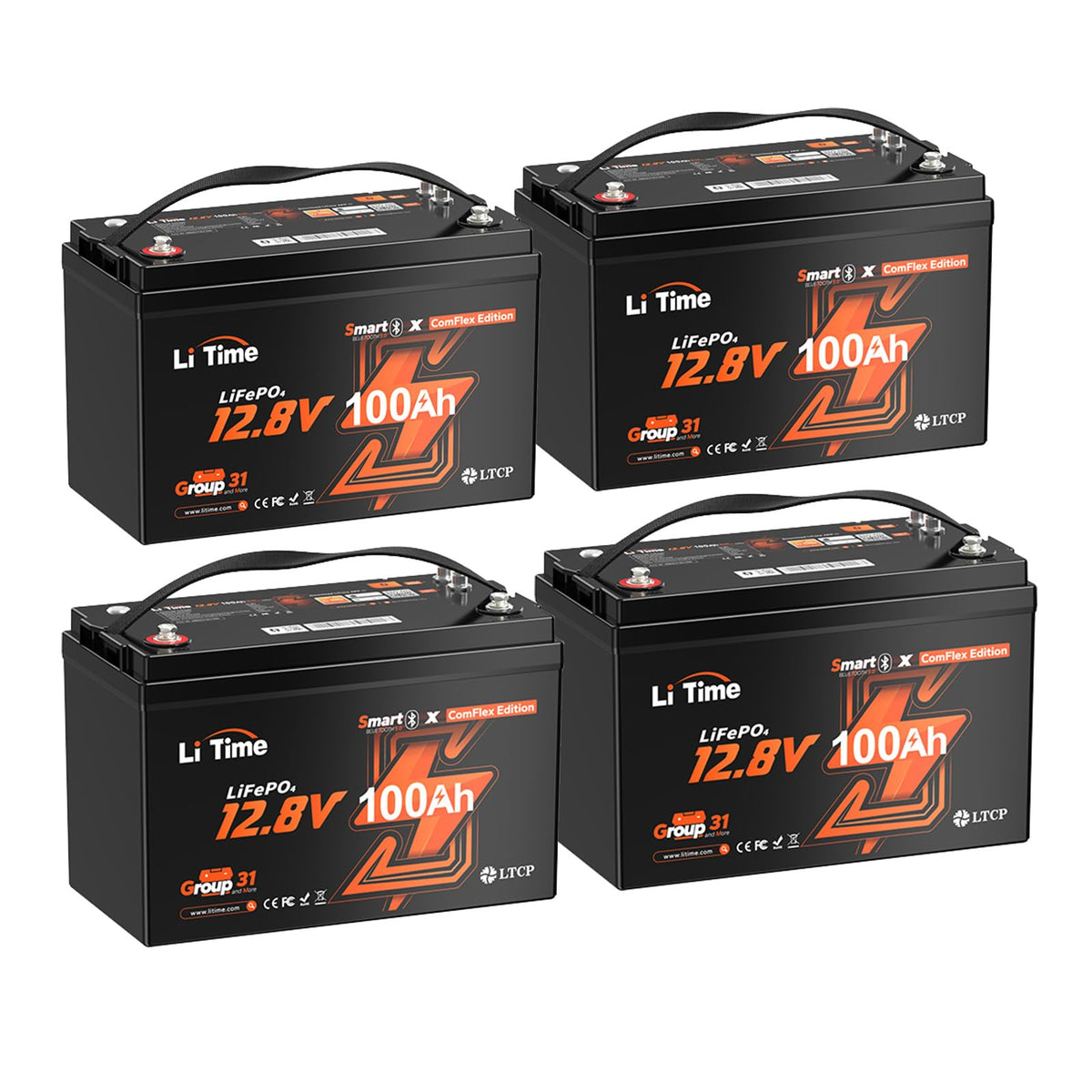 Litime 12V 100Ah LiFePO4 Battery, Compatible with Victron System for RV