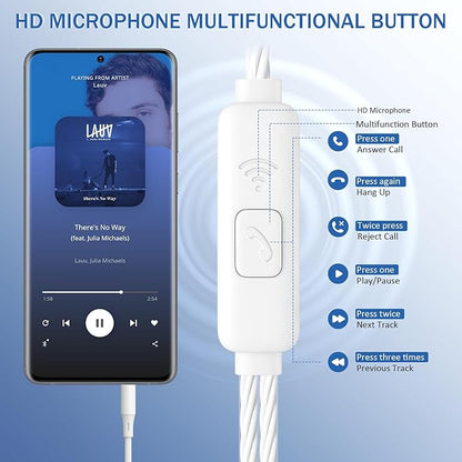 Earbuds Headphones with Microphone Pack of 5, Noise Isolating Wired Earbuds, Earphones with Powerful Heavy Bass Stereo, Compatible with Android, Phone, Laptops, MP3 and Other Interfaces (3.5mm)