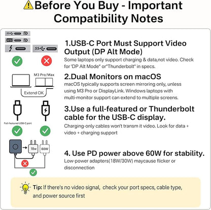 ACASIS USB C Splitter with 4K@60Hz Video Output, USB C Hub 10Gbps with 1xHDMI, 1xUSB C Video Output for Portable Monitor, 3xUSB C 10Gbps,100W PD, Multiport Adapter Splitter for Dell/HP/Mac Pro/Samsung