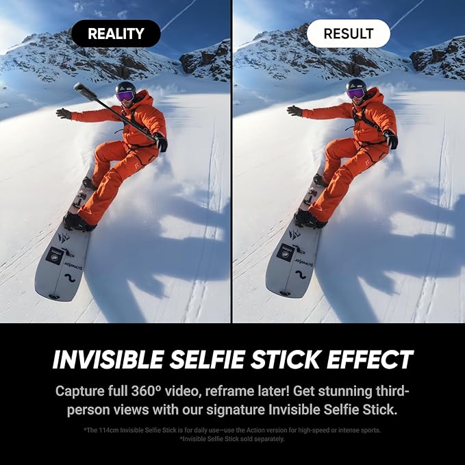 Insta360 X5 Get-Set Bundle - Waterproof 8K 360° Action Camera, Leading Low Light, Invisible Selfie Stick Effect, Rugged and Replaceable Lens, 3-Hour Battery, Built-in Wind Guard, Stabilization