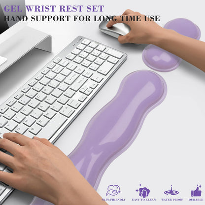 ABRONDA Gel Wrist Rest for Keyboard and Mouse, Wrist Rest for Keyboard, Mouse Wrist Support, Pain Relief, Cool Touch, Non-Skid, Mouse Wrist pad
