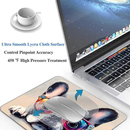 Funny Bulldog Dog Mouse Pads for Desk, Portable Wireless Computer Mouse pad Small Design with Women, Non-Slip Rubber Base Laptop Mousepad 9.5" x 7.9" Smooth Surface for Office & Travel