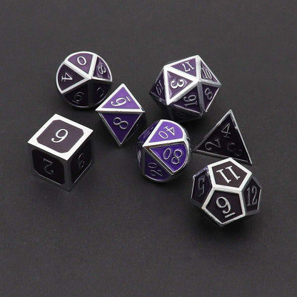 Haxtec Metal DND Dice Set, 7 Pcs Color Changing Polyhedral Dice for RPG