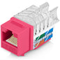 Everest 45 Degree RJ45 Cat6 Keystone Jacks Slim Profile 50-Pack Pink