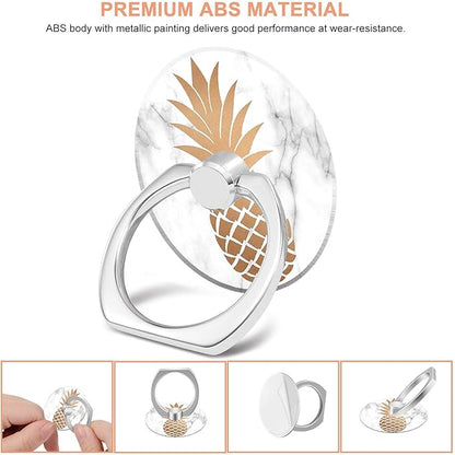 Bonoma Cell Phone Ring Holder, 3-Pack 360 Degree Rotating Universal Phone Ring Grip Finger Ring Stand Compatible with Smartphones and Tablets - Pineapple