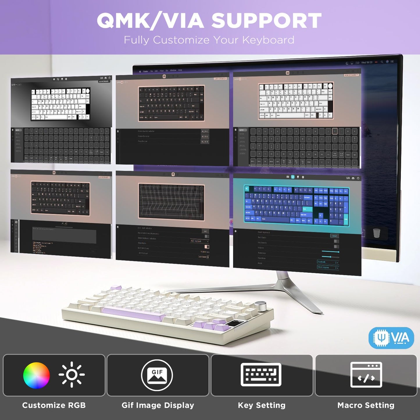 YUNZII AL80 75% Wireless Aluminum Mechanical Keyboard(Beige, Gateron Zero)