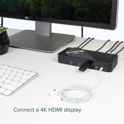 Plugable USB-C Dock with 4K HDMI and 60W Charging, Compatible with Thunderbolt 3/4, USB4, and USB C iPhone, iPad, Windows, and Chromebook 1Gbps Ethernet, 3X USB 3.0, 2X USB 2.0, Driverless