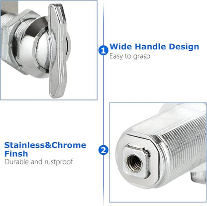 1" Thumb Operated Offset Cam Lock, 6Pcs Non-Locking Compartment Lock, RV Compartment Camper Storage Door, Vehicles, Cabinet Mailbox Drawer Replacement Cam Lock Silver
