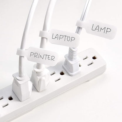 Wrap-It Storage Cable Labels - Medium, White (30-Pack) Write On Cord Labels, Wire Tags for Cable Management and Organizer for Electronics, Computers and More