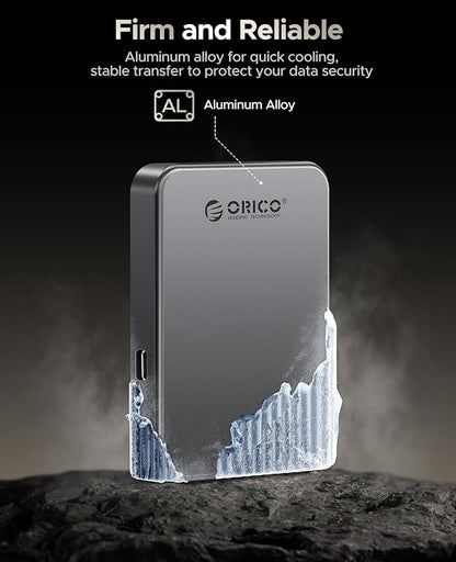 ORICO 512 GB Magnetic SSD, PD100W Charging, 4K ProRes HDR, 1000MB/s USB 3.2, Portable External Drive for iPhone 16/15, Laptops, Tablets - Aluminum Alloy, Drop Resistant - K10