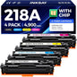 218A Toner Cartridge Set 4-Pack with Chip Replacement for HP 218A 218X Compatible with Color Laserjet Pro 3201dw MFP 3301cdw 3301fdw 3301sdw Printer Ink Black Cyan Yellow Magenta W2180A W2181A W2182A