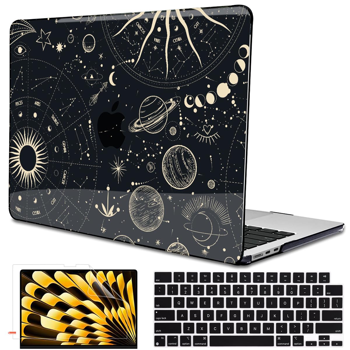LCMOCICO for MacBook Air 13 Case M5 M4 M3 M2 2026-2022,Green Plants Flowers