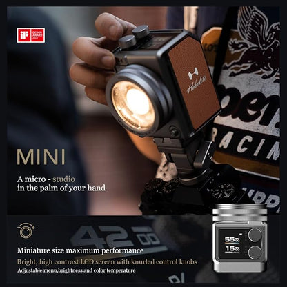 Harlowe Portable Mini LED Photography Lighting Standard Kit, 20W Travel Studio Light for Photoshooting and Video Recording, Bi-Color 2700K-6500K CRI/TLCI 96+ on Camera Light