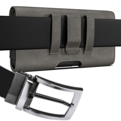 BOMEA Holster for Samsung Galaxy Ultra S25 S24 S23 S22 S21 A73 A54 A53 A35 A34 A33 A32, Google Pixel 8 9 Pro XL, Extra Large Cell Phone Belt Holder Case with Clip, Men's ID Card Pouch, Pewter X-Large