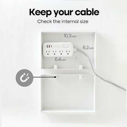 Book Shape Decorative Cable Management Box - Expandable Cable Organizer Box with Magnetic Closure for Home & Office (Modern Matisse, Standard)