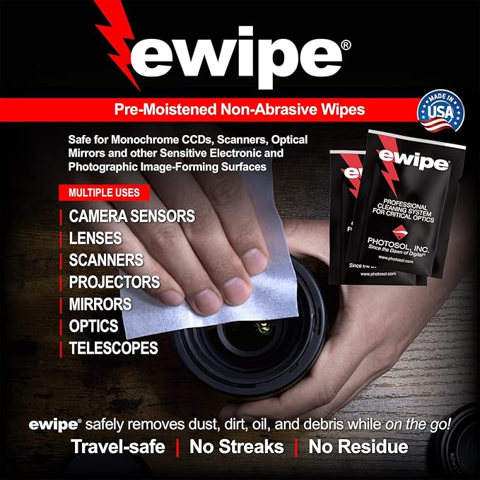 Photographic Solutions Digital Survival Kit - Type-4 (33mm) Sensor Swabs, PEC-PAD Photo Wipes, E-Wipe Packet, Aeroclipse Optic Cleaner Non-Flamable Solution - Camera Cleaning Kit with Travel Bag