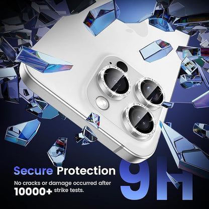 Tensea Camera Lens Protector Compatible for iPhone 16 Pro Max/16 Pro/14 Pro Max/14 Pro, Metal Aluminum Alloy Tempered Glass Cover Camera Screen Protector Accessories, Case Friendly
