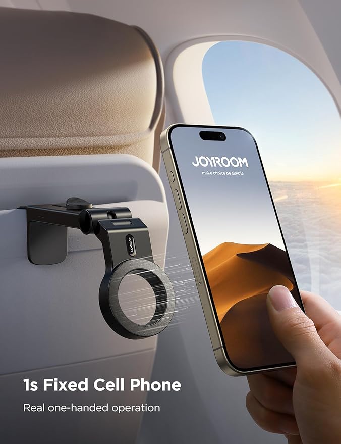 JOYROOM for Magsafe Airplane Phone Holder Travel Essentials,【Unlimited Scenery】 Hands-Free Plane Phone Holder, Airplane Travel Accessories for iPhone 17 Pro Max & Magsafe Case