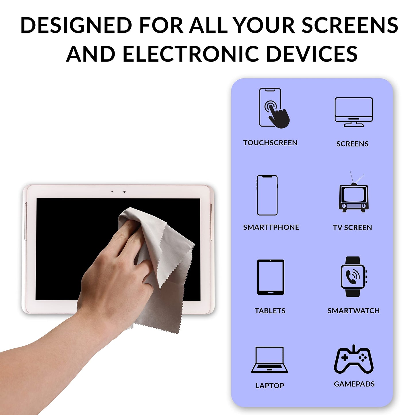 Swanky Computer Screen Cleaner Kit: Set of Electronic Cleaner Spray Microfiber Cleaning Cloth for Tv Cleaner - Ipad Screen Cleaner - iPhone Cleaner - Monitor Cleaner - Laptop Cleaner (2 Oz, 6-Pack)