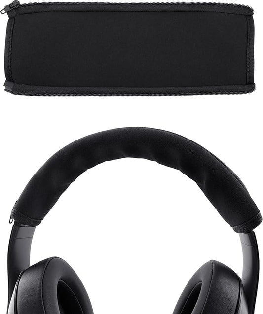 BlingKingdom Headphone Headband Cover Headphones Replacement Band Headband Protector with Zipper (Black)