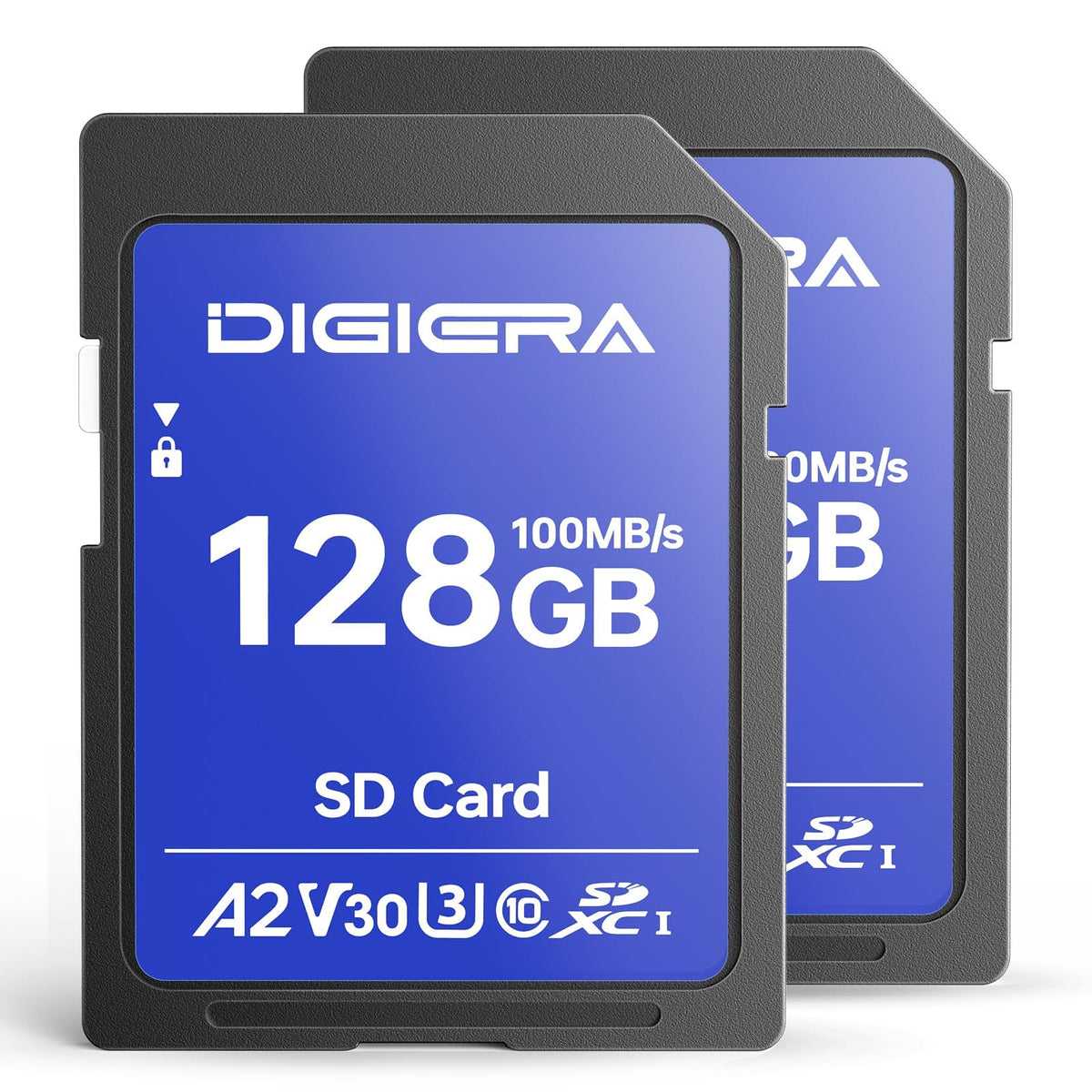 DIGIERA 128GB LSU200 SDXC UHS-II Memory Card - up to 300MB/s, C10, U3, V90, 8K, SD Card for Computers, Digital Cameras, Home Theatre Devices, Car Navigation Systems (1 Pack)