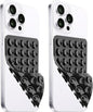 2 Pack Silicone Suction Cup Phone Case Mount Double Sided, Hands-Free Strong Grip Silicon Phone Holder, Non Slip Phone Accessories for Selfies and Videos (Black)