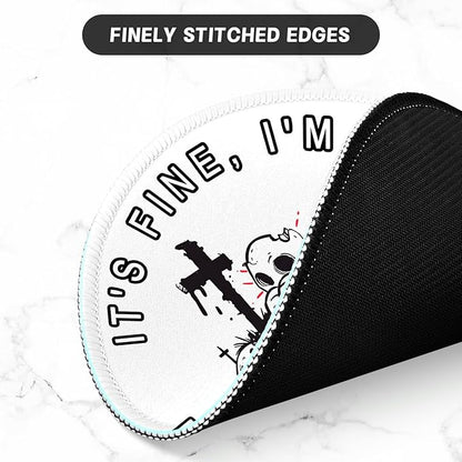 ITNRSIIET Round Mouse Pad with Stitched Edge Premium-Textured Waterproof Non-Slip Rubber Base Desktop Protection Mat Diameter 8.7 inches, Lonely