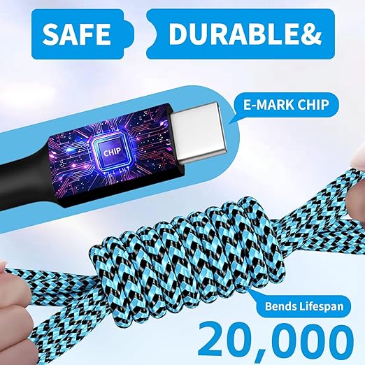 USB C Splitter Multi Charging Cable for Multiple Devices, Fast Charging 4 in 1 Charging Cord, Braided USB C Phone Charger Cable with 4 Type-C Connectors for iPhone 16 15 Pro Samsung S24 S23