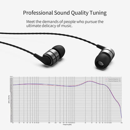 SoundMAGIC E80 Wired Earbuds, in-Ear Headphones with HiFi Stereo Sound and Noise Isolating, 3.5mm Jack for Phones and Laptops, No Mic (Gunmetal)