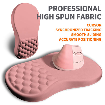 Armanza Ergonomic Joint Wrist Support Mouse Pad with Memory Foam Cushion Massage Bump, Carpal Tunnel Pain Relief Mousepad Slope Design for Wrist Rest, 11.8x7.9 in, Pink